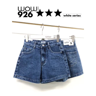 ขาสั้น”WOW”สีเข้มสวยปักลายหัวใจ❤️(926)