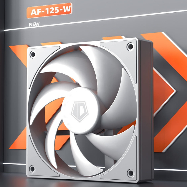 พัดลมเคส ID-Cooling AF-125 Black & White 120mm. 4pin PWM 2,000RPM