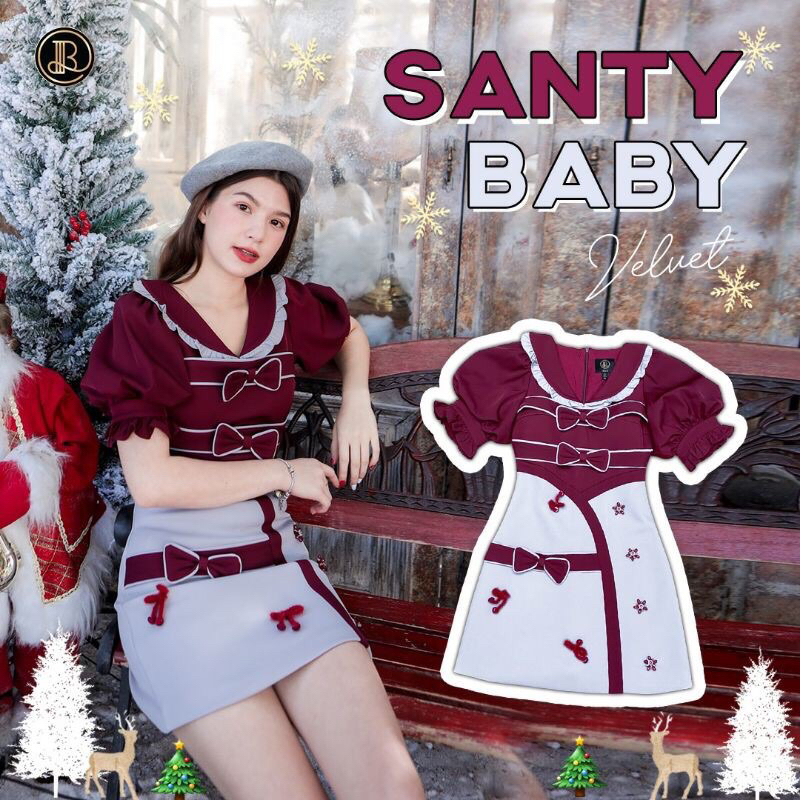 Santy Baby : BLT เดรสสีแดง ทูโทน ชุดคริสมาสต์ บอกเลยชุดนี้ห้ามพลาด