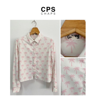 cps shirt S งานเก็บของเค้าาผ้าดีสุดครอปนิดๆ เก๋ทุก พศ ใส่ได้ตลอดไปๆๆ ลายดำมีตำหนิคลิปท้ายค่ะ