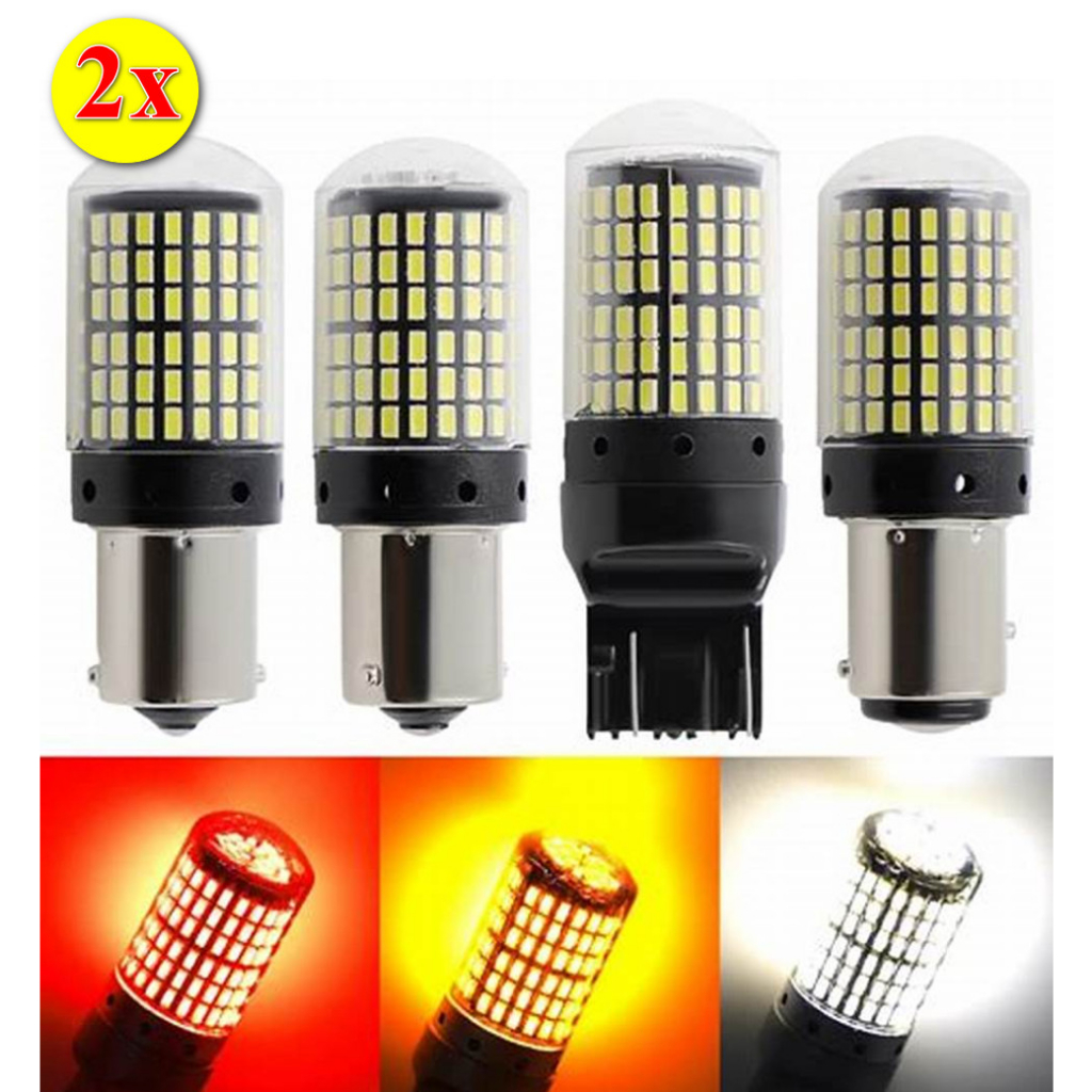 แพ็ค 2 หลอด หลอดไฟเบรค-หรี่ หลอดไฟเลี้ยว หลอดไฟถอย LED 144 ชิป T207440 7443 BAW15D BAY15D BA15S BAU1