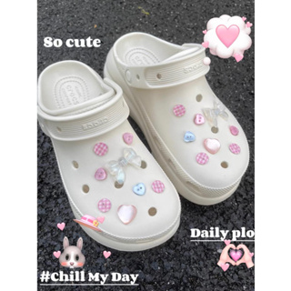 ตุ๊กตาติดรองเท้า Jibbitz crocs pink botton🩷👛**ได้ทั้งเซ็ต | Jibbitz  crocs