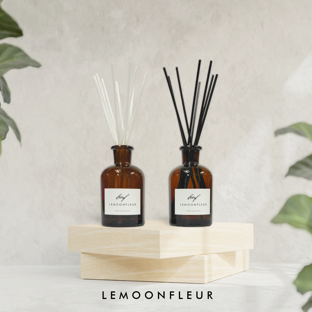 Lemoonfleur ก้านไม้หอมปรับอากาศ 120 ml. ขวดสีชา