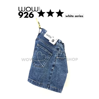 ขาสั้น”WOW”สีเข้มสวยปักลายหัวใจ❤️(926)