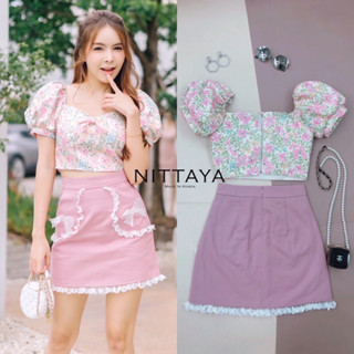 Setเสื้อสีสันสดใส+กระโปรง ป้ายNittaya