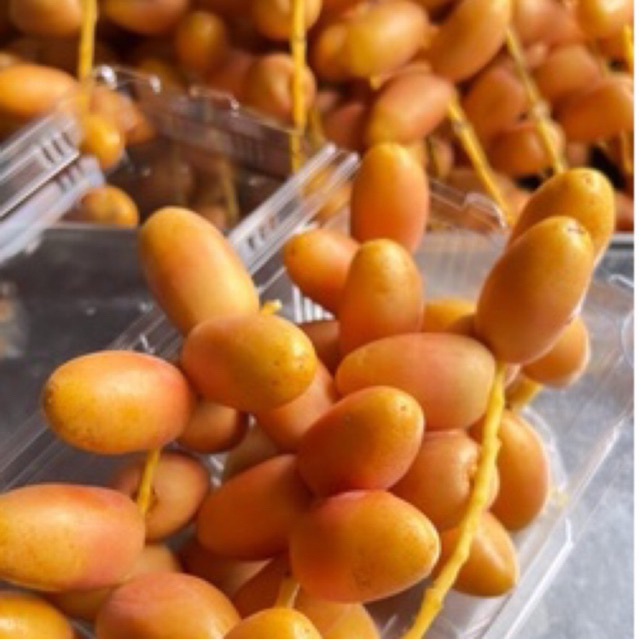 อินทผาลัมสด พันธุ์อัมเอ็ดดาฮานลูกสีส้ม500กรัม/กล่อง 📌รสชาติ หวาน ละมุล หอม พร้อมส่ง