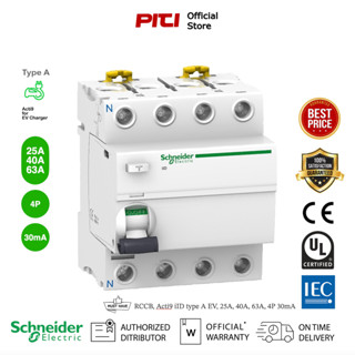 Schneider RCCB, Acti9 iID type A EV, 25A, 40A, 63A, 4P 30mA