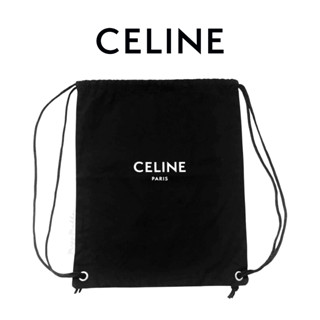 CELINE Cotton Backpack in Black with Drawstring Cords กระเป๋าสะพาย (พร้อมส่ง)