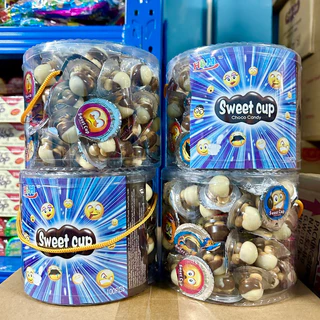 ช็อกบิสกิตสวีทคัพ กระปุกน้ำเงิน 1 กระปุก 100 ชิ้น ขนม นําเข้า ทานเล่น ช็อกโกแลต บราวนี่