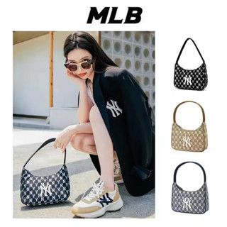 MLB กระเป๋า พร้อมส่ง ของแท้100% กระเป๋าMLB MONOGRAM EMBOSSED HOBO BAG กระเป๋าถือNY