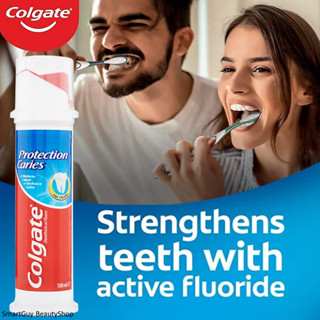 COLGATE PROTECTION CARIES DISPENSER Pump 100 ML ยาสีฟันสูตรพิเศษจากคอลเกตในขวดปั๊มใช้งานสะดวกสินค้านำเข้า