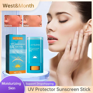 JAYSUING Moisturiser Sun Stick SPF 50+ 20g ผลิตภัณฑ์ปกป้องผิวหน้าผิวกายจากแสงแดดแบบแท่งสติ๊กเนื้อบางเบา