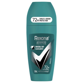 Rexona Roll On Deodorant Invisible Dry Black&amp;White 50ml โรลออนระงับกลิ่นใต้วงแขนสำหรับผู้ชายกลิ่นหอมใหม่สุดพิเศษ