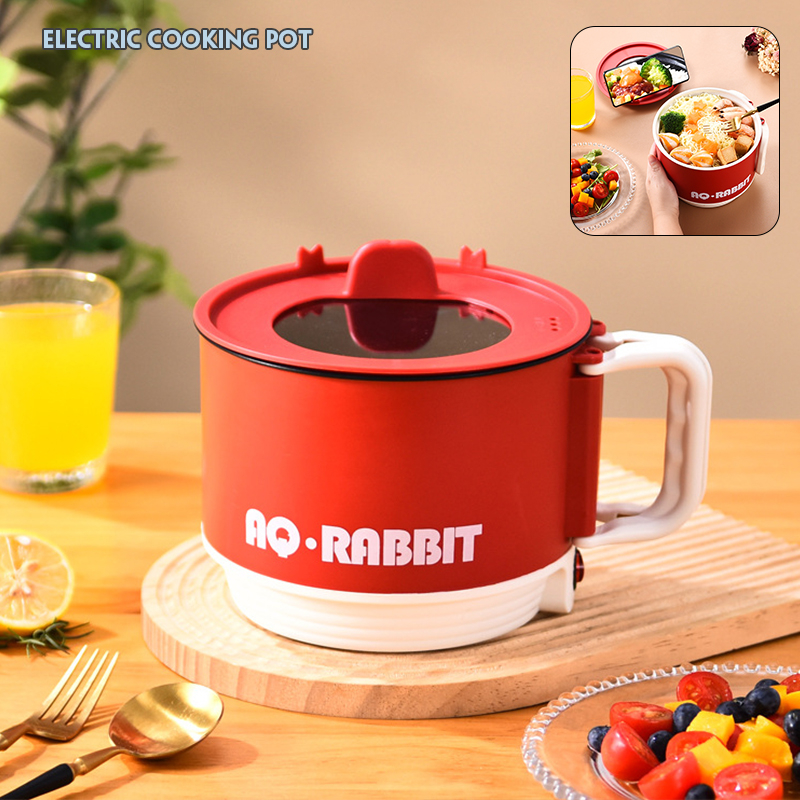 หม้อไฟฟ้า หม้อไฟฟ้าอเนกประสงค์ มีหูหิ้ว 1.8L นึ่ง หุง ทอด หม้ออเนกประสงค์ เคลือบกันติด ปลั๊กไทย พร้อมใช้งาน J323