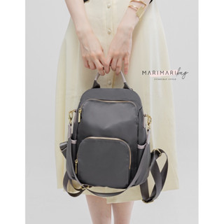 Marimaribag กระเป๋าเป้ สะพายข้างได้ มี 2 ไซส์ กันน้ำ น้ำหนักเบา ใส่Lใส่โน๊ตบุ๊ค14นิ้วได้