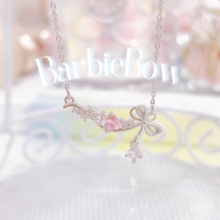 พร้อมส่ง 💒 Barbie Bow 🫧💗 (27) สร้อยคอโบว์หัวใจชมพูเงินแท้92.5% 🎀💗 สร้อยคอ สร้อย เครื่องประดับ