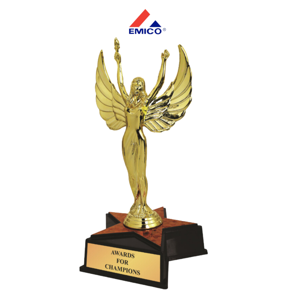 [สินค้าใหม่] ถ้วยรางวัล รางวัล รางวัลชนะเลิศ นางฟ้า ฐานดาว รางวัลยอดเยี่ยมหญิง สีทอง ทำข้อความฟรี พร้อมส่ง ส่งไว