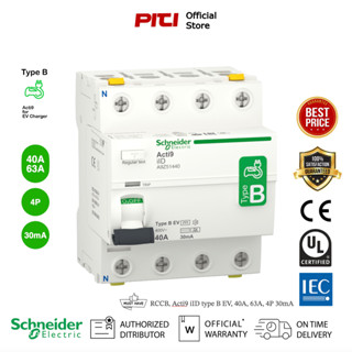 Schneider RCCB, Acti9 iID type B EV, 40A, 63A, 4P 30mA