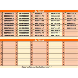 598 TAเบอร์มงคล!! เบอร์สวย!!ซิมทรูTrueเติมเงิน!  ซิมเลือกเบอร์ได้