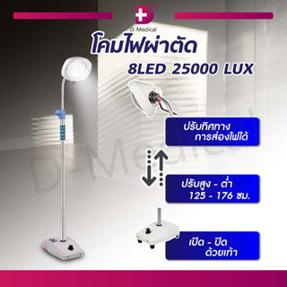 [[ พร้อมส่ง!! ]] โคมไฟ โคมไฟผ่าตัด LED ดวงใหญ่ ขนาด 8 ดวง 25000 LUX สว่าง ประหยัดไฟ