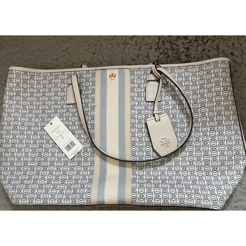 tory burch gemini link tote bag ของแท้✨สีivory สภาพ95%
