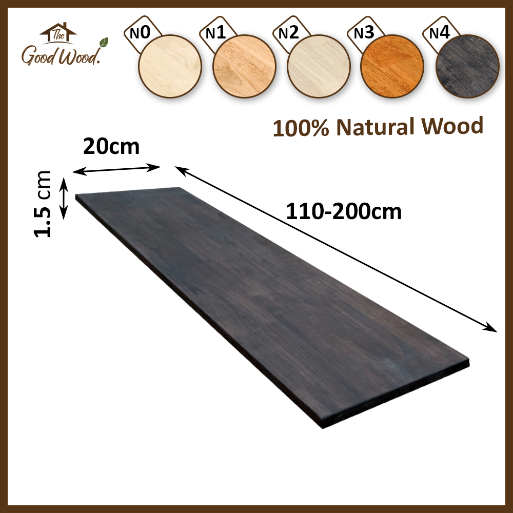 ชั้นวางของ ไม้พารา 15 mm. กว้าง 20 cm. x ยาว 110-200 cm. (AC ต่อฟันปลา) เหมาะสำหรับงาน DIY ชั้นวางของ ชั้นวางหนังสือ