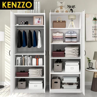 🚚พร้อมส่ง KENZZO: ตู้เสื้อผ้า ตู้เสื้อผ้าไม้ 2ประตูและ3ประตู คุณภาพดี แข็งแรง (2 or 3 Door Wardrobe)