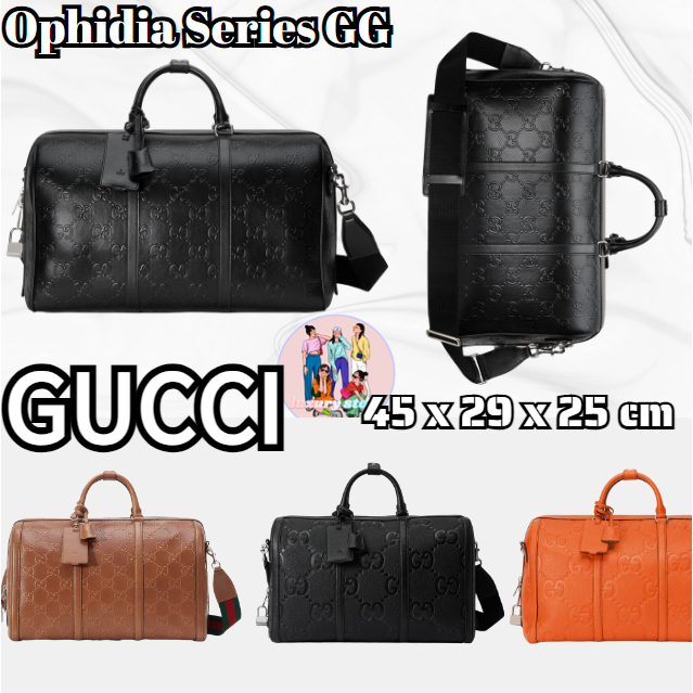 กุชชี่ กระเป๋าเดินทางลายนูน Gucci GG/กระเป๋าผู้ชาย/สินค้าลดราคาปลอดภาษี