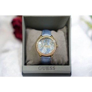 ⌚💙นาฬิกาข้อมือNEW Guess watch หน้าปัด 37 mm.สายหนังสีฟ้า