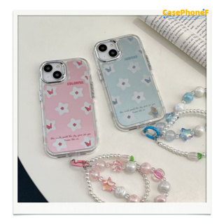 ✨ส่งของขวัญ✨เคส for iPhone 11 14 Pro Max Case for iPhone 12 13 ป้องกันการตก การป้องกัน พื้นผิวกระจก ดอกไม้ พร้อม