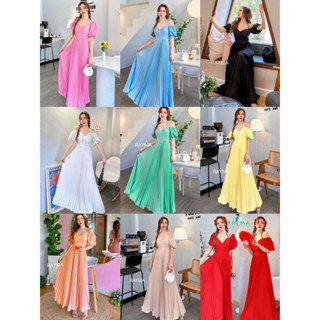 Lannesty Pleat Maxi แมกซี่พรีทเปิดใหญ่ป้าย Rayma