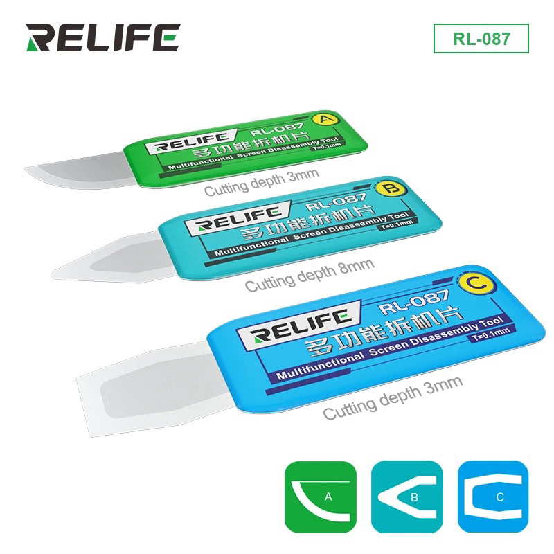 RELIFE RL-087 ชุดใบมีดถอดแยกชิ้นส่วนโลหะบางเฉียบอเนกประสงค์ สำหรับหน้าจอ/ขอบโทรศัพท์มือถือ