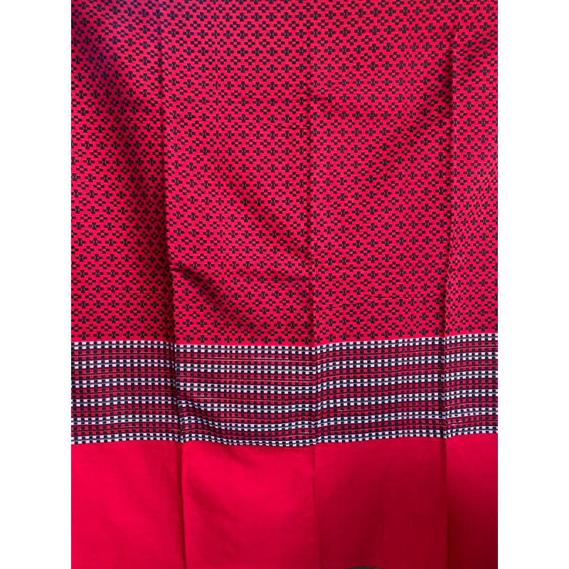 ผ้าถุงมอญหมักโคลนสีแดงกร่ำ อย่างดีที่สุด (สีน้ำกระเจี๊ยบ) สีสวย
