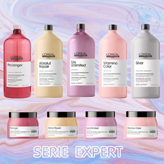 L’oreal Serie Expert Shampoo  1500ml and masque 500ml แชมพู และ มาส์ก Vitamino Absolut Repair Pro longer Liss unlimited