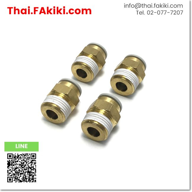 พร้อมส่ง, (B)Unused*, KQ2H10-03AS One-touch fitting, ฟิตติ้ง สเปค φ10　R3/8 4pcs/pack, SMC (66-008-06