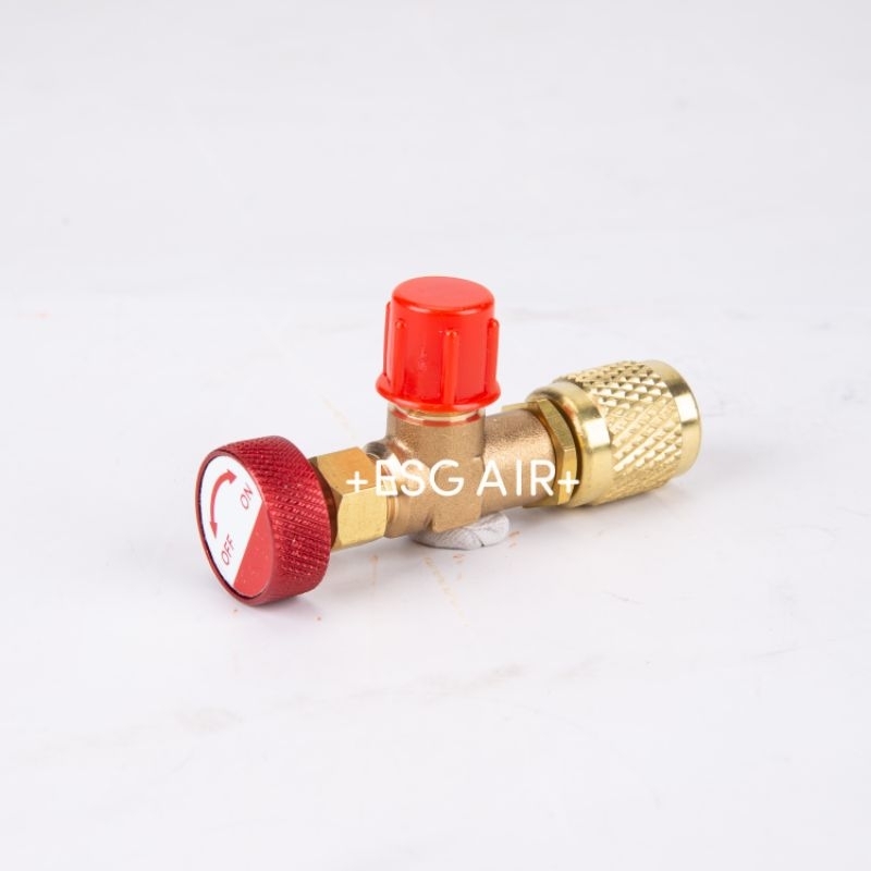 เซฟตี้วาวล์ R410A , R32 ป้องกันน้ำยาพุ่งออกขณะต่อสายเกจ  ใช้ได้กับ แอร์ ที่ใช้ น้ำยา R32 และ R410A