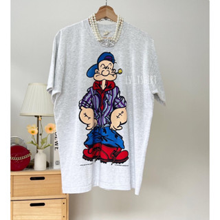 เสื้อยืดฟอกสีขาวเทาpopeye