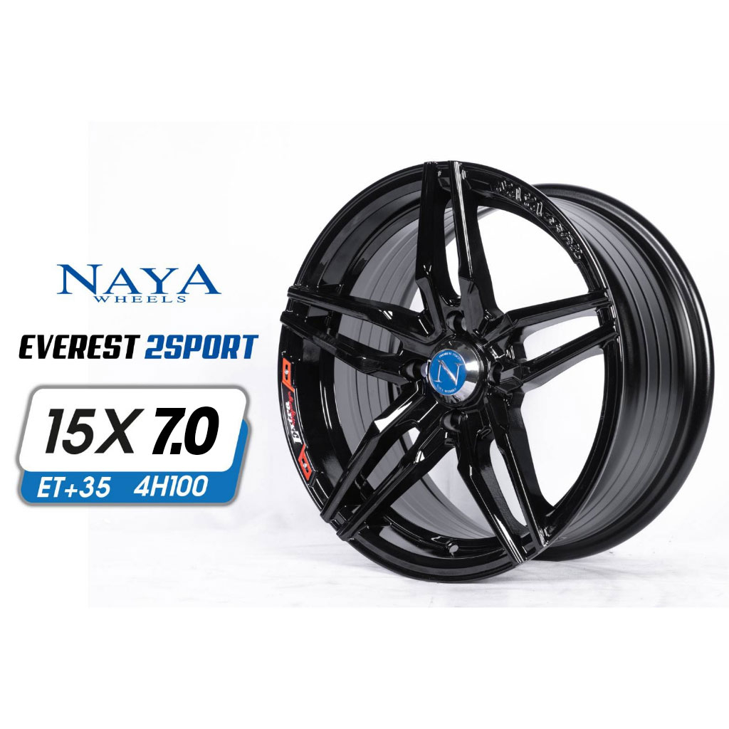 ส่งฟรี  💥ซื้อ3แถม1💥 ล้อแม็กซ์ รถเก๋ง ยี่ห้อNAYA รุ่นEVEREST-2SPORT ขอบ15  (ราคาต่อ1วง)