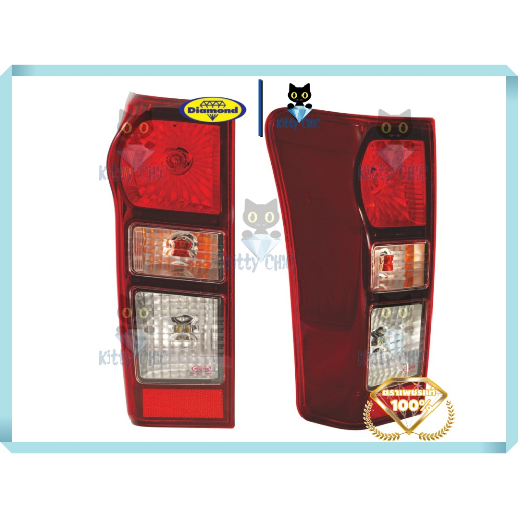ไฟท้าย อีซูซุ ดีแมก ออนิว ISUZU DMAX ALL NEW ปี2012 เบ้าดำ ดีแม๊ค ดีแม็ก ตราเพชร ไดมอนด์ Diamond