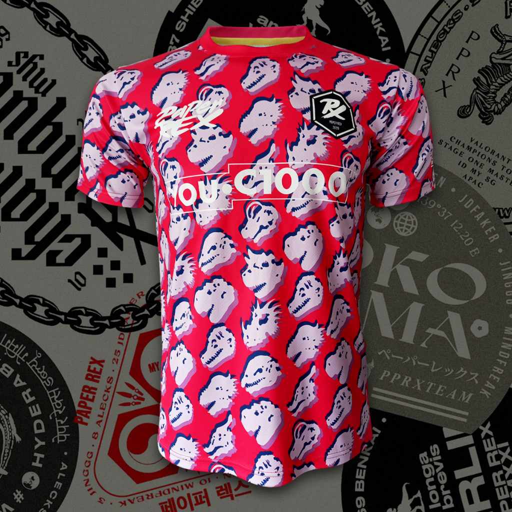 เสื้อยืดคอกลม เสื้อเกมส์Esports ทีม PAPER REX รุ่น Valorant Champions 2023 #GA0016 พิมพ์ทั้งตัวไซส์ S-5XL