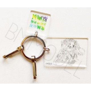 พวงกุญแจลายดาบพิฆาต​อสูร Demon Slayer Kimetsu no Yaiba Original Art Exhibition Clear Base Key Holder Nezuko &amp; Zenitsu