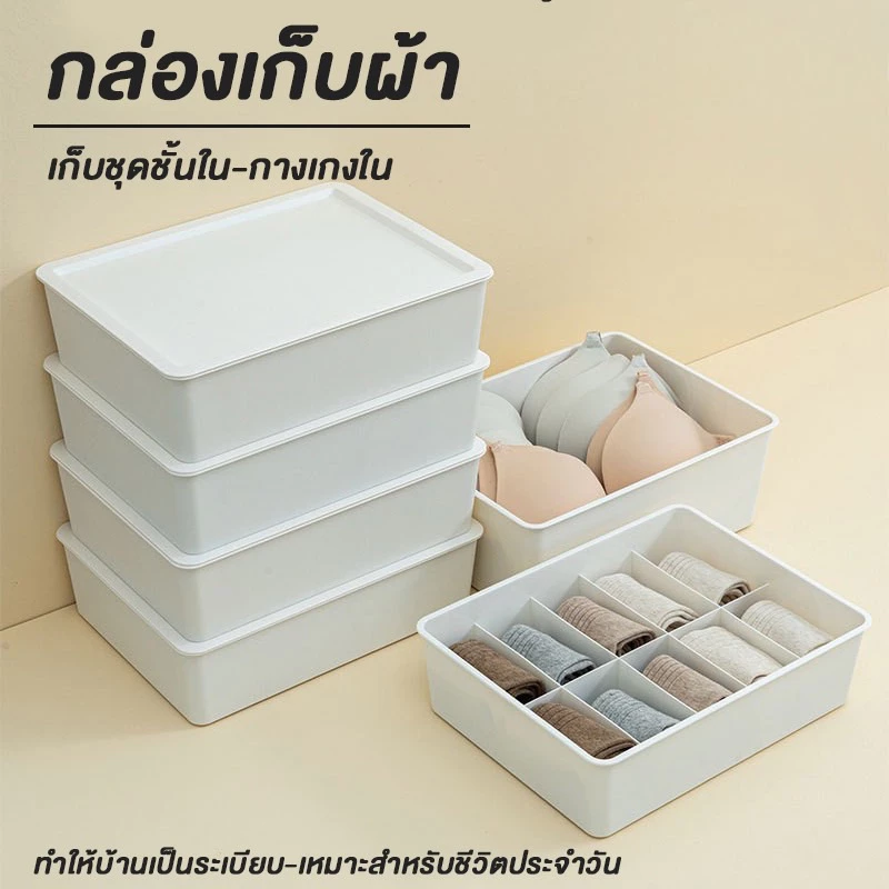 AD159_Shop กล่องเก็บผ้า กล่องเก็บชุดชั้นใน เนคไท ถุงเท้า ใส่ลิ้นชักได้ ป้องกันสิ่งสกปรก