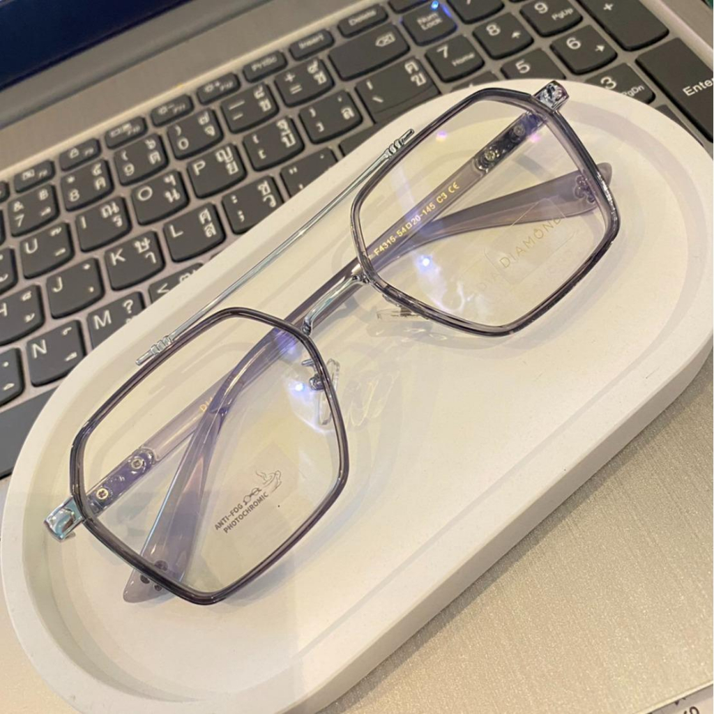 F01-แว่นกรองแสง classic OA กรองแสง กันแดด ไร้ฝ้า 4in1