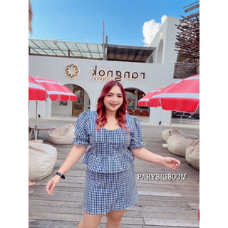 🔥Plussize🔥ชุดเซทเสื้อ+กระโปรงคนอ้วน🔥 M อก 38-46 เอว 30-38 สะโพก 48       L อก 48-52 เอว 38-44 สะโพก 52