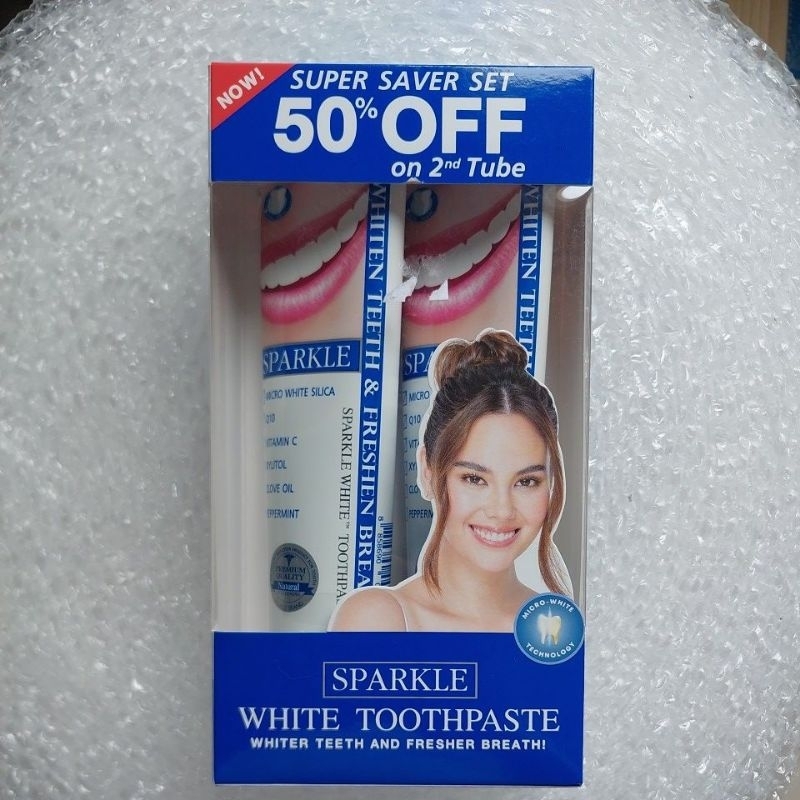 Sparkle white toothpaste ยาสีฟันสูตรฟันขาว 100g. 2 หลอด(2×100g.) exp 06/2027