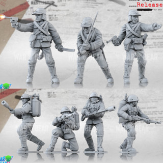 WWII Japanese NCOs -3d print miniature boardgame model war game