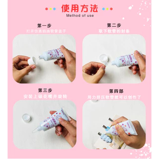 801 วิปครีมปลอม กาววิปครีมDiy (แถมหัวบีบ) สำหรับตกแต่งเคสมือถือ กิ๊บ งาน DIY ขนาด 50ml. ส่งจากไทย