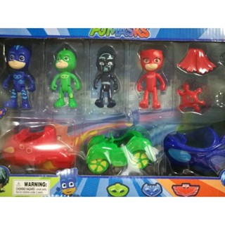 PJ masks พีเจแมส โมเดล ฟิกเกอร์ 6 ตัว พร้อมรถ model พร้อมส่ง