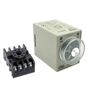 CKC Timer AH3-3 220V ไทม์เมอร์ ฟรีซ็อกเก็ต ช่วงเวลา 10/30/60วินาที 10/30/60นาที Delay-ON Delay-OFF