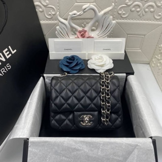 กระเป๋า   chanel งานออริเทียบแท้หนังแท้ size 18cm boxset*